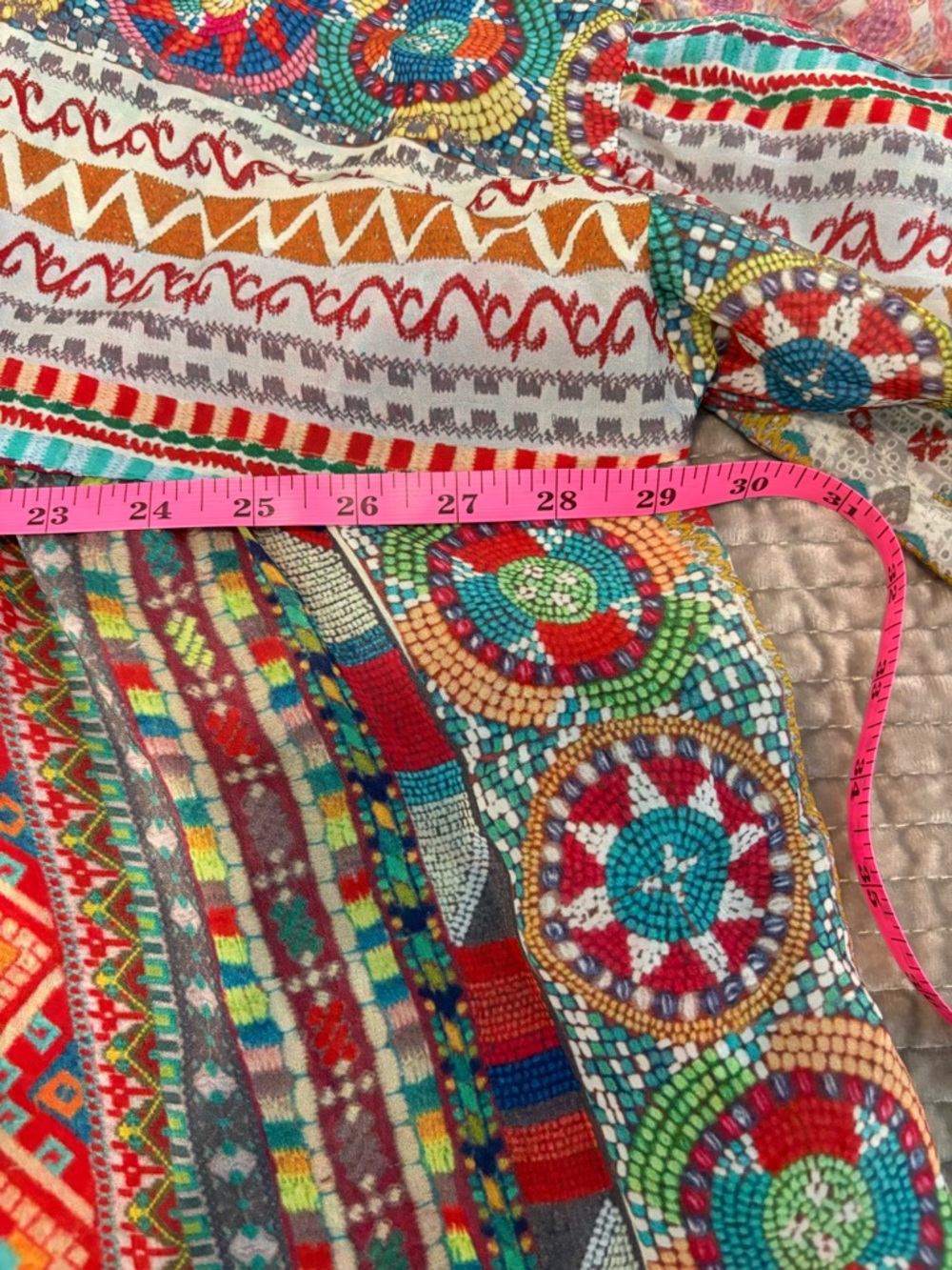 Johnny Was Multicolor Printed Boho Tunic Top - Picture 10 of 12